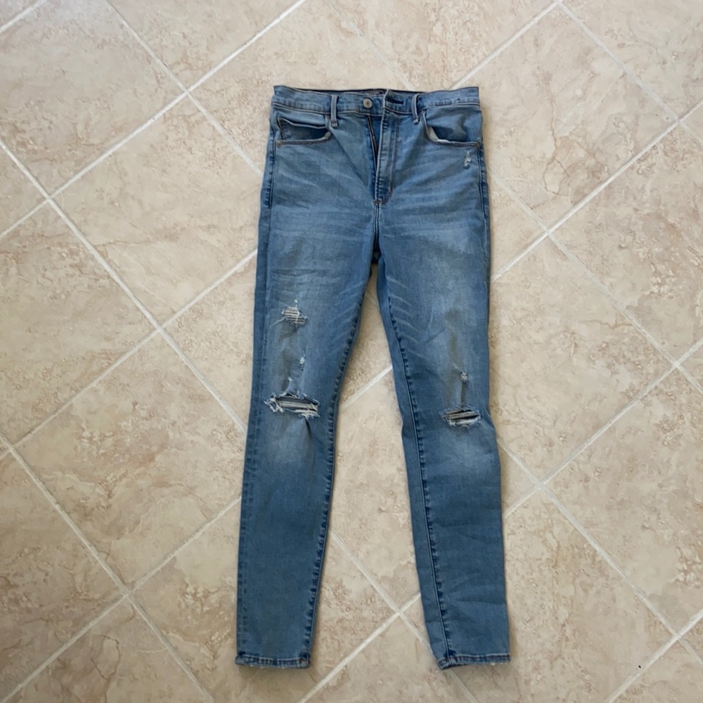 Classic Blue Distressed Women's Jeans